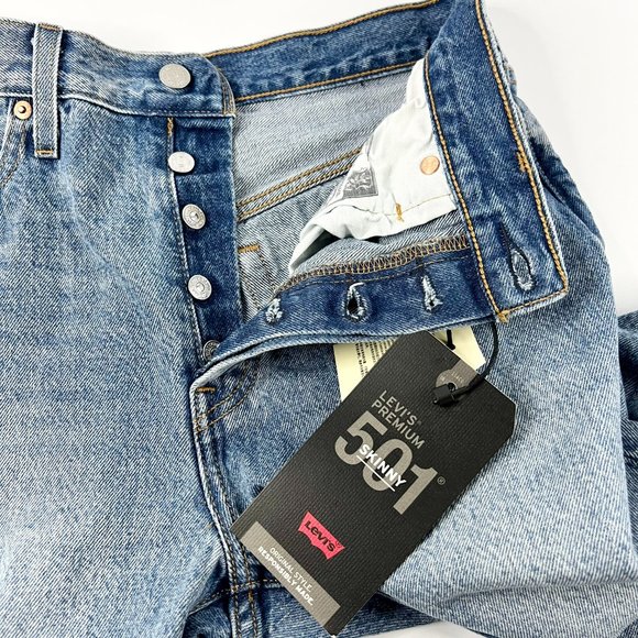 Levis Premium 501 Skinny Women Jeans 29 x 28 NWT - Picture 3 of 9